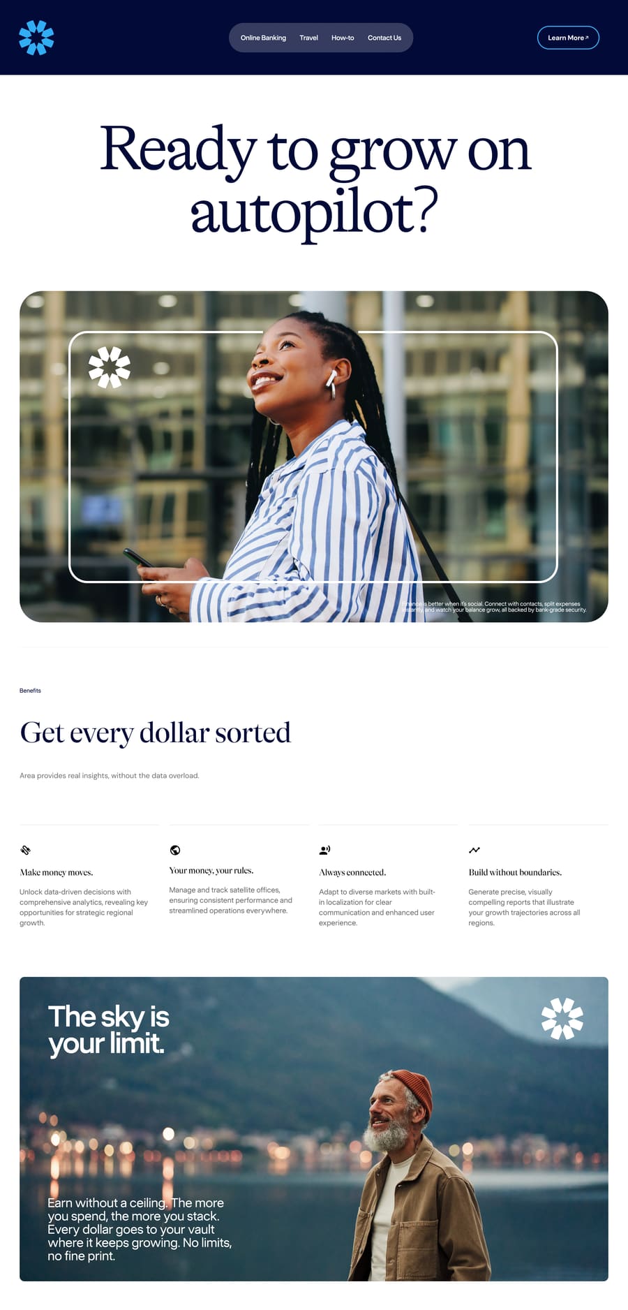 Asta landing page, top third