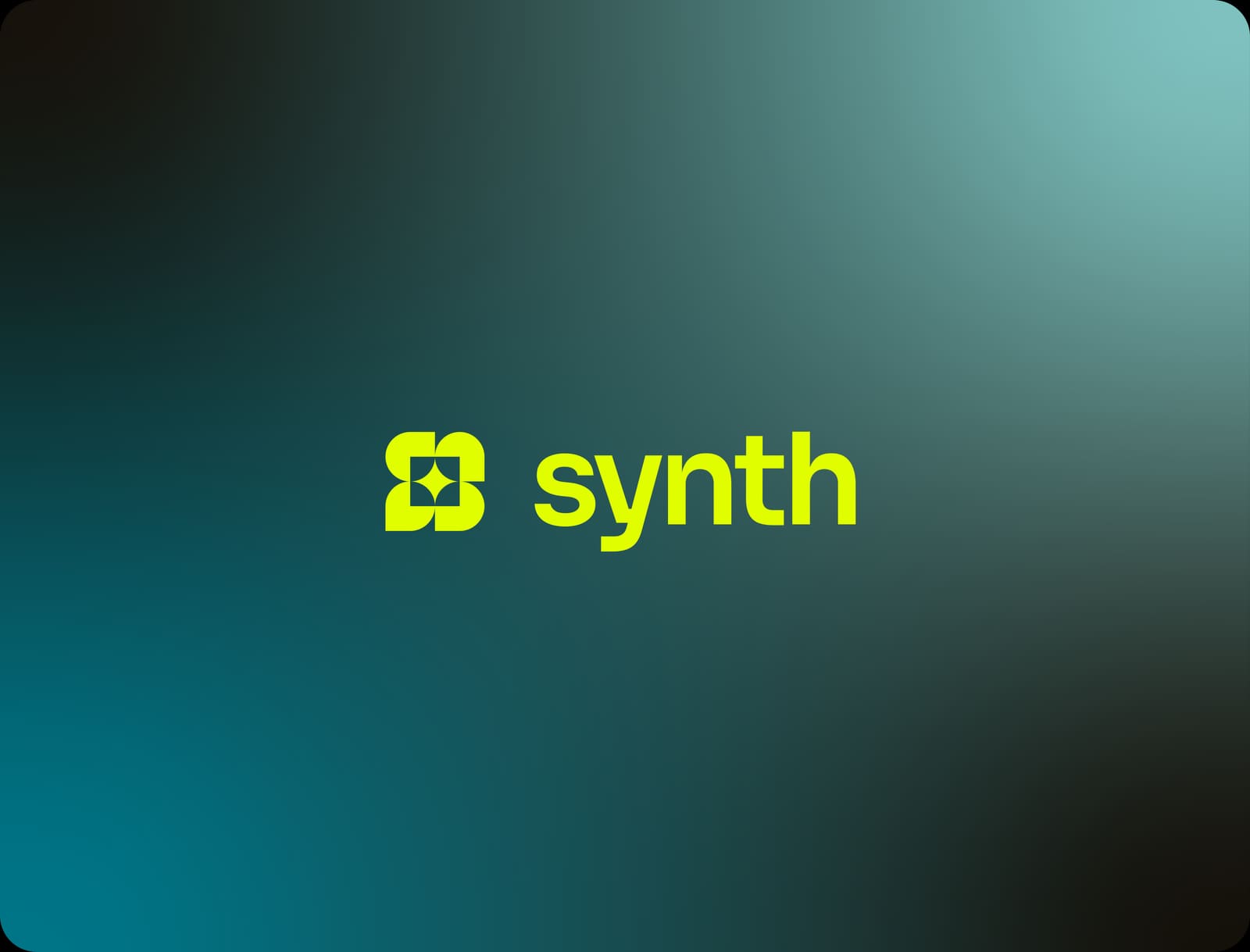 Synth wordmark on a teal gradient