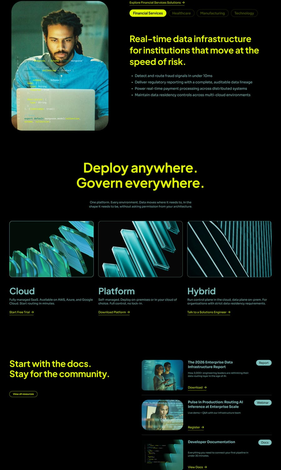 Synth landing page, middle third