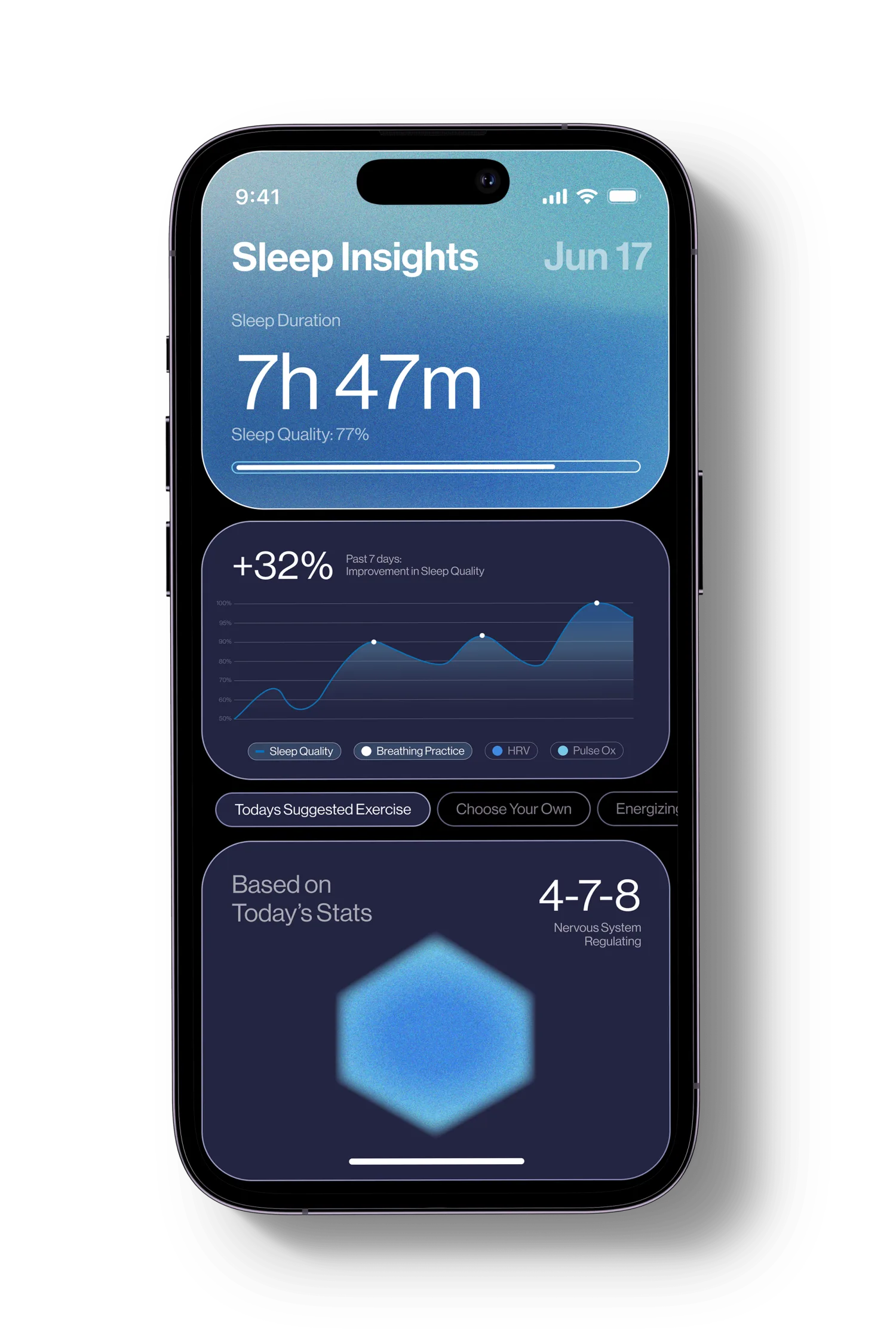Breathscape app home screen mockup