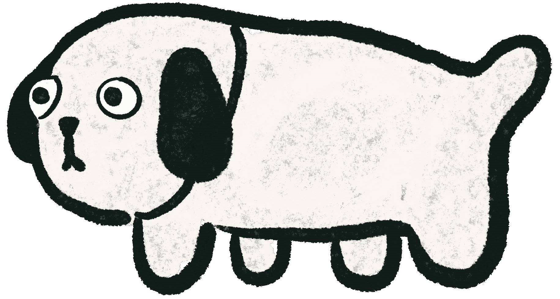 Illustrated dog blinking