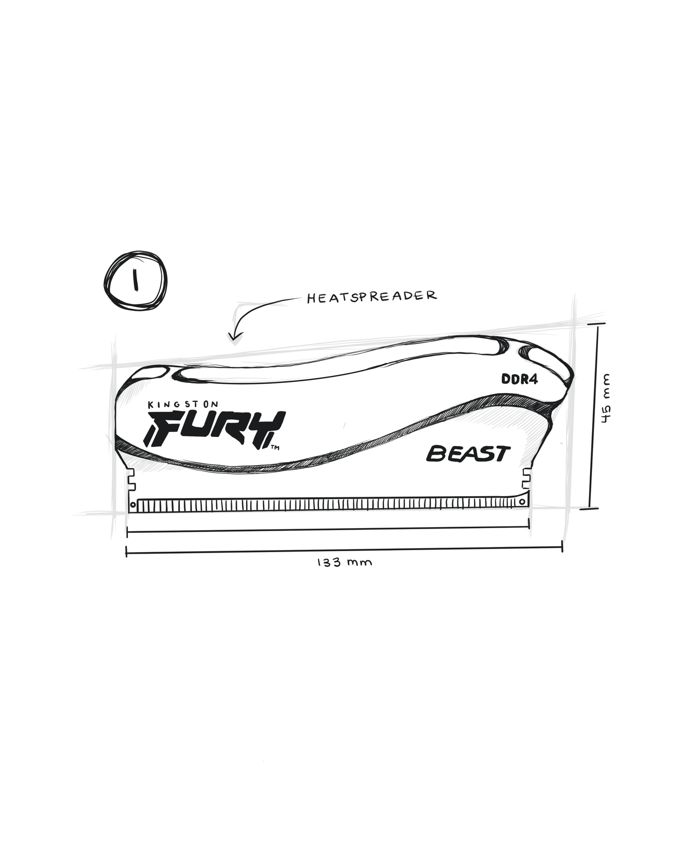 Exploratory sketch option for the RAM module design, option 1