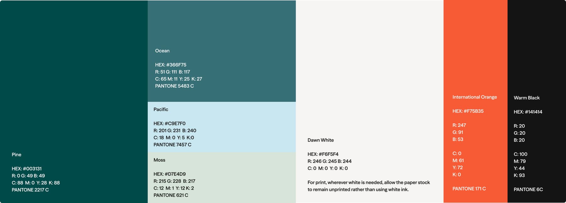 Sixth Street primary brand color palette